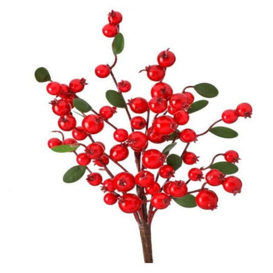 14" Mixed Waterproof Berry and Privet Leaf Christmas Spray – Festive Christmas Decoration