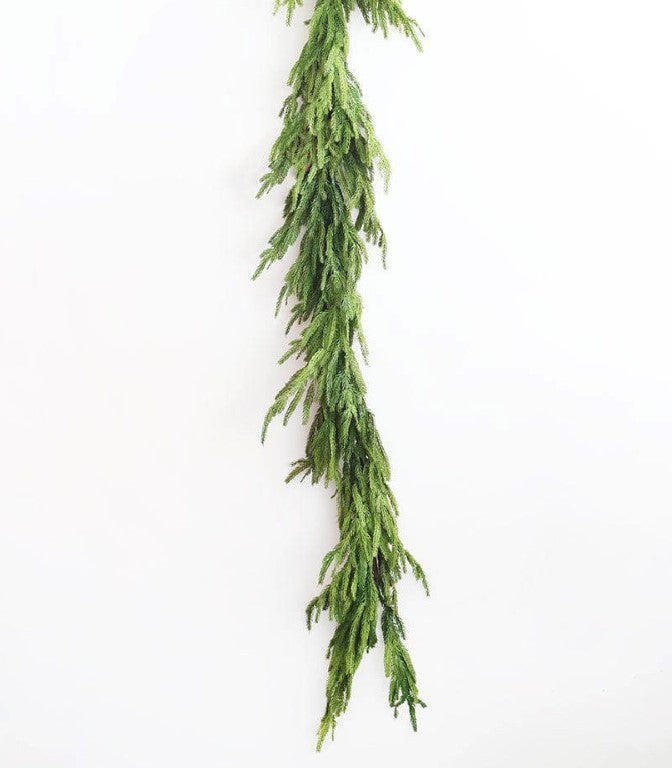 Real Touch Norfolk pine garland with wired branches