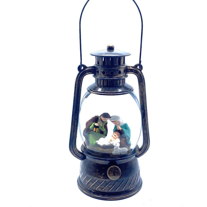 8" Water Snow Globe Nativity Lantern