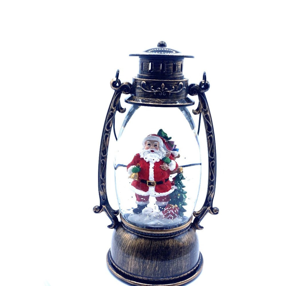 10" Santa Water Snow Globe Lantern