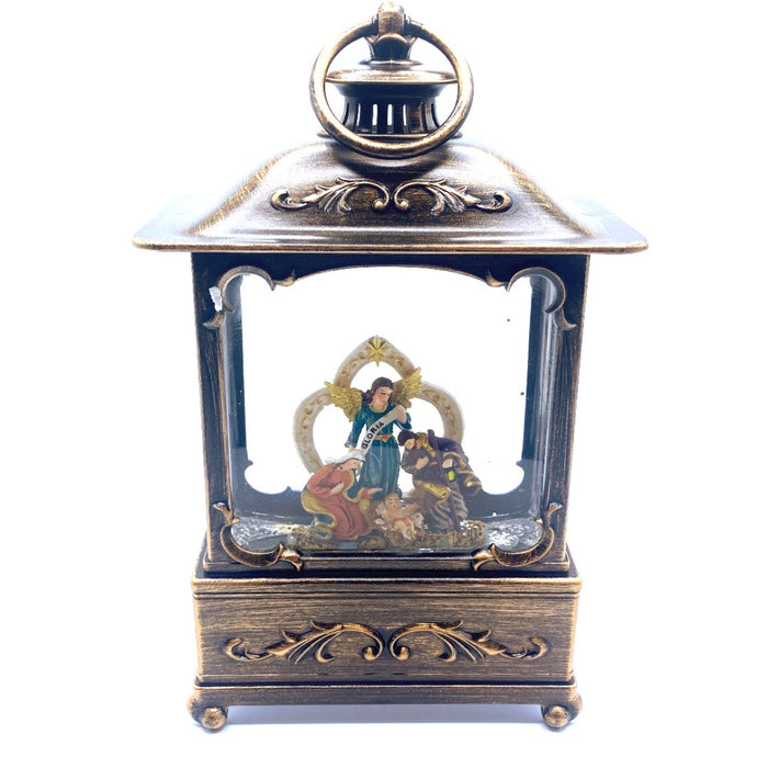 10" Water Snow Globe Nativity Lantern