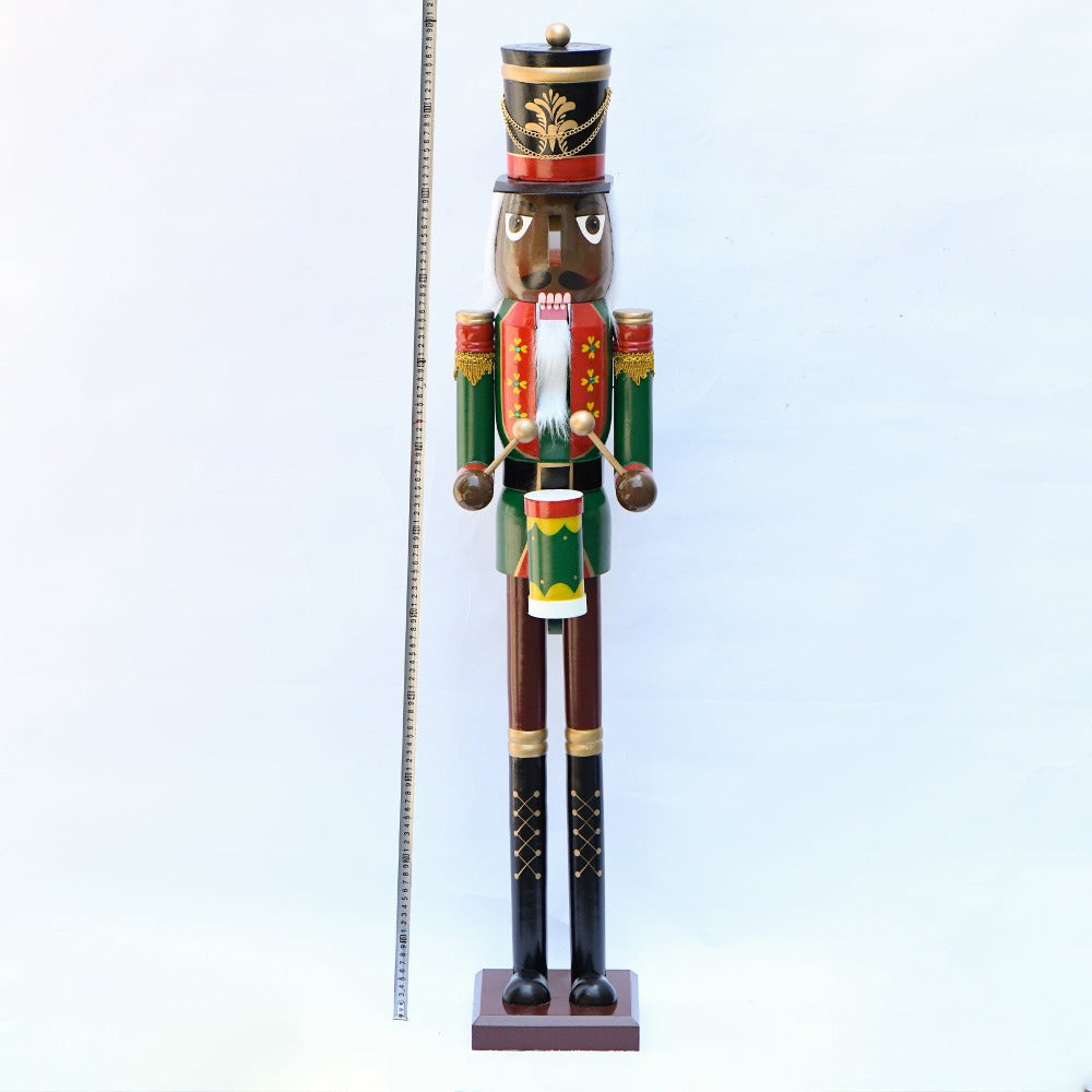 4-foot blue glitter African American Christmas nutcracker king