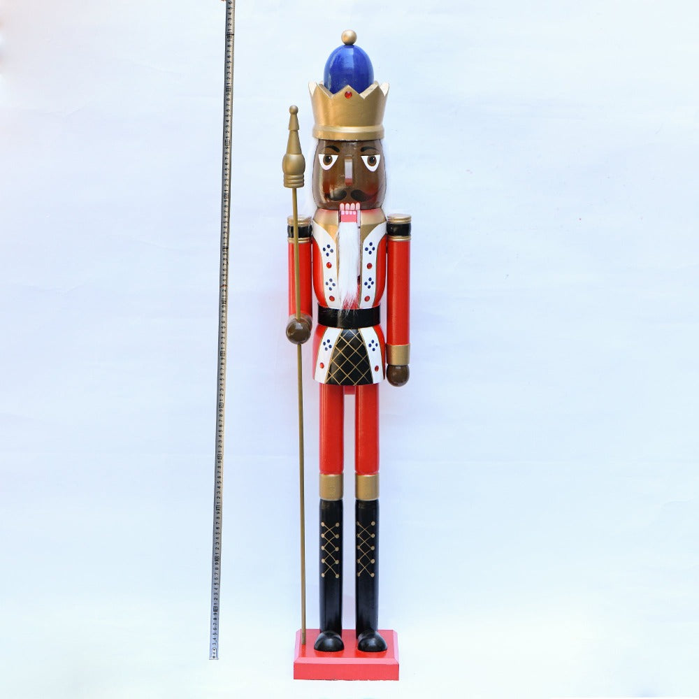 4-foot blue glitter African American Christmas nutcracker king
