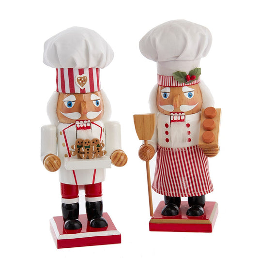 9" Chef Nutcrackers, 2 Assorted - Whimsical Christmas Decorations