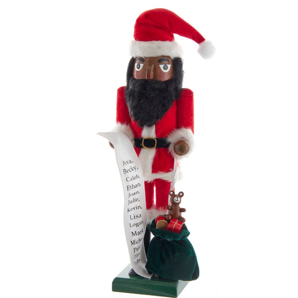 15-inch African American Santa nutcracker Christmas figurine