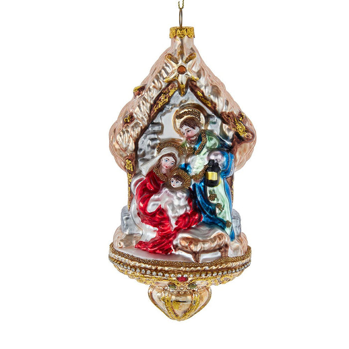 6-inch glass Holy Family Nativity Christmas ornament