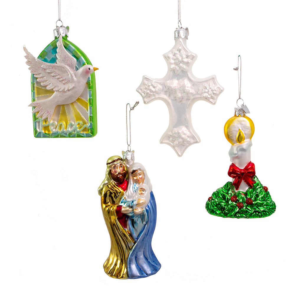 4.875" Glass Nativity Ornament Set - Elegant Christmas Decoration