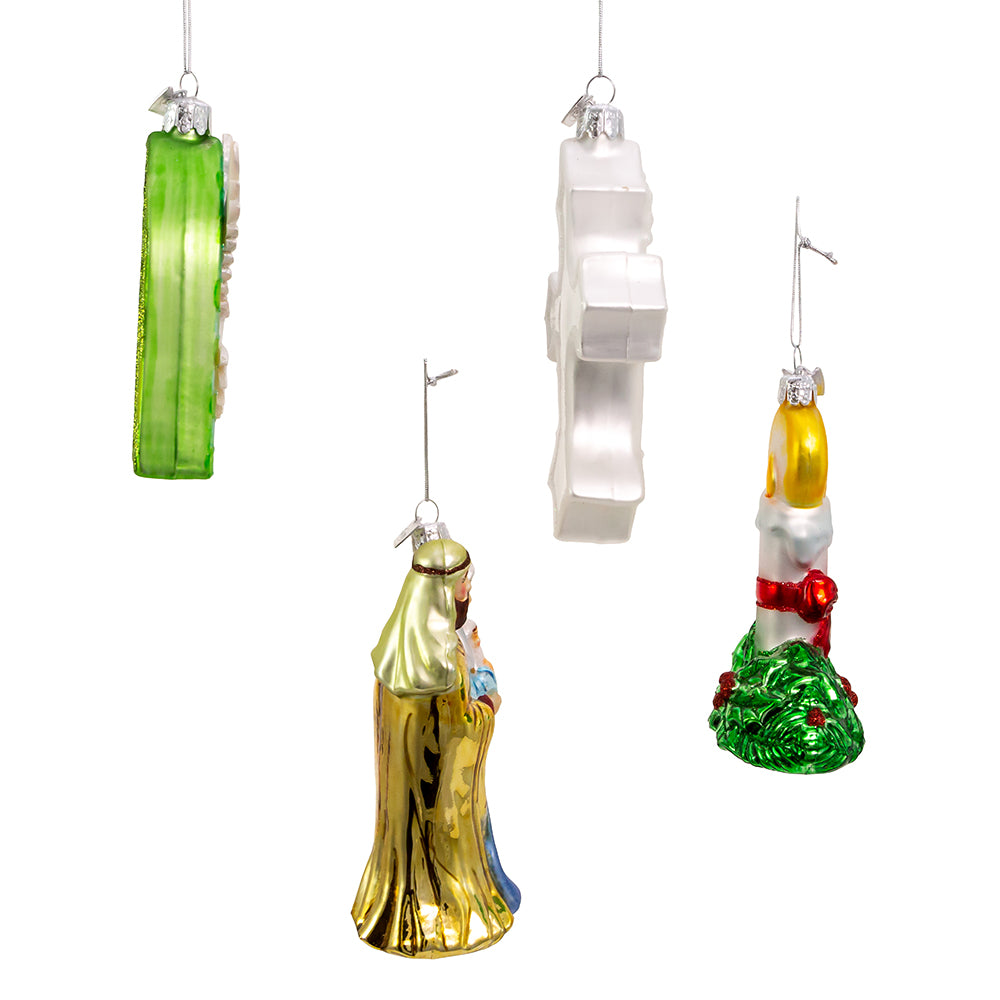 4.875-inch glass Nativity Christmas ornament set
