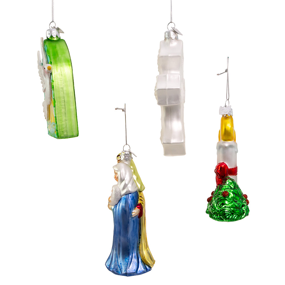 4.875-inch glass Nativity Christmas ornament set