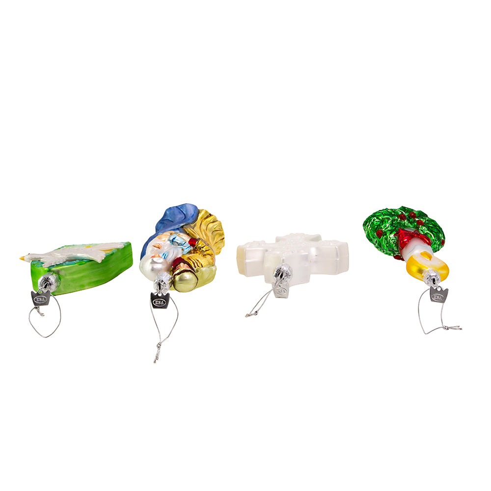 4.875-inch glass Nativity Christmas ornament set